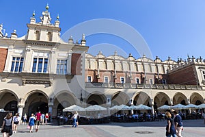 Tourists visiting The Cloth Hall and Rynek Glowny Square photo